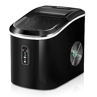 Photo 1 of ***POWERS ON*** EUHOMY Ice Maker Machine Countertop, 26 lbs in 24 Hours, 9 Cubes Ready in 6 Mins, Self-Clean Electric Ice Maker Compact Potable Ice Maker with Ice Scoop and Basket. for Home/Kitchen/Office.(Black)
