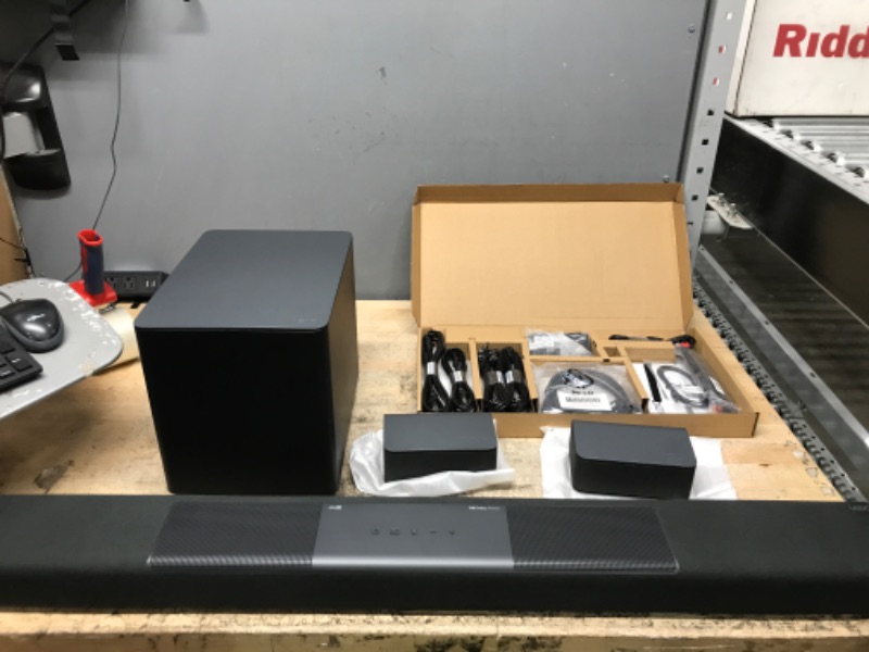 Photo 2 of VIZIO M-Series 5.1.2 Immersive Sound Bar with Dolby Atmos, DTS:X, Bluetooth, Wireless Subwoofer, Voice Assistant Compatible, Includes Remote Control - M512a-H6