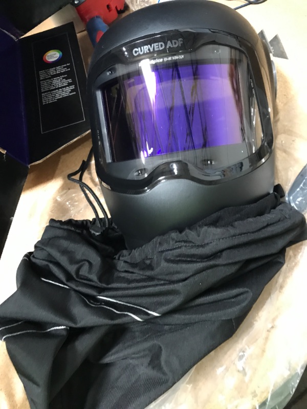 Photo 2 of 3M Speedglas Welding Helmet G5-02, Auto Darkening Welding Helmet Meets ISO 16321 TIG+ Standards, Light State 2.5, Curved Wide View ADF, Bluetooth Enabled, 4 Arc Sensors, Includes Welding Helmet Bag