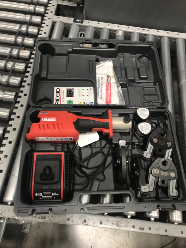 Photo 2 of RIDGID 57363 Model RP 241 Compact Press Tool Kit with 1/2"-1-1/4" Pro Press Jaws and Bluetooth & 48433 1/2" MegaPress Jaw for Compact Press Tools