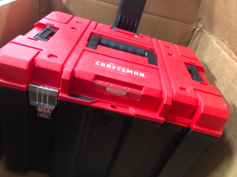 Photo 4 of **DAMAGE**CRAFTSMAN VERSASTACK 29-in. RollingTool Box with Wheels, Red, Plastic, Lockable (CMST17835)
