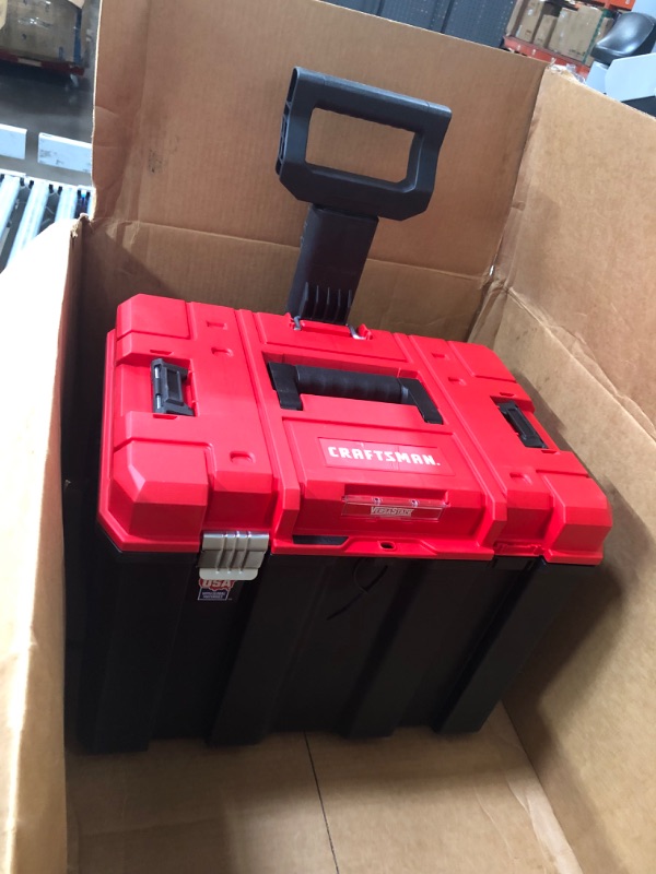 Photo 3 of **DAMAGE**CRAFTSMAN VERSASTACK 29-in. RollingTool Box with Wheels, Red, Plastic, Lockable (CMST17835)