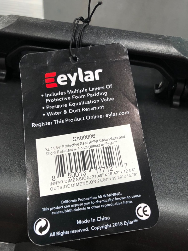 Photo 2 of Eylar XL 23.75" Protective Roller Camera Hard Case Water and Shock Resistant w/Foam (Black)