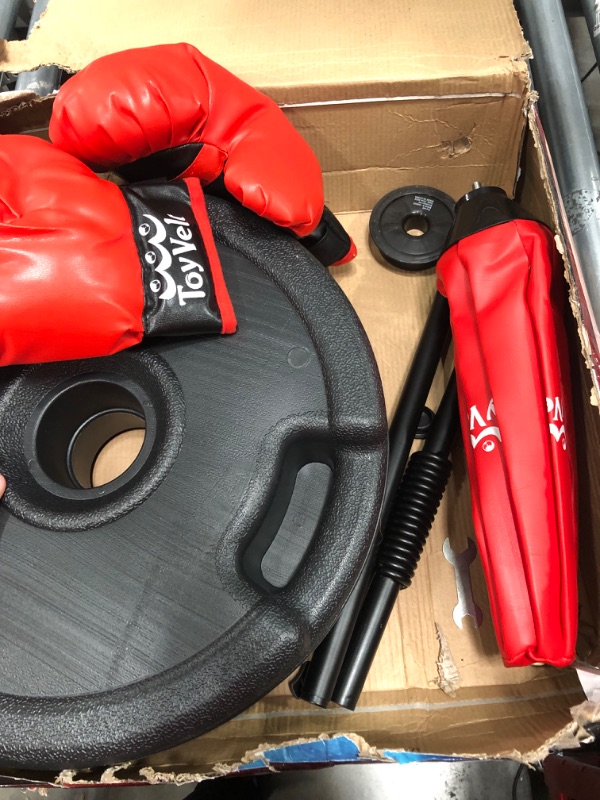 Photo 2 of ***MISSING PUMP AND HARDWARE *** ToyVelt Punching Bag for Adults, 5Ft Pedestal Punching Bag for Boxing, Comes with Boxing Gloves, Hand Pump - Ideal and Durable Punching Bag with Stand, Reliable Boxing Equipment for Adults and Teens