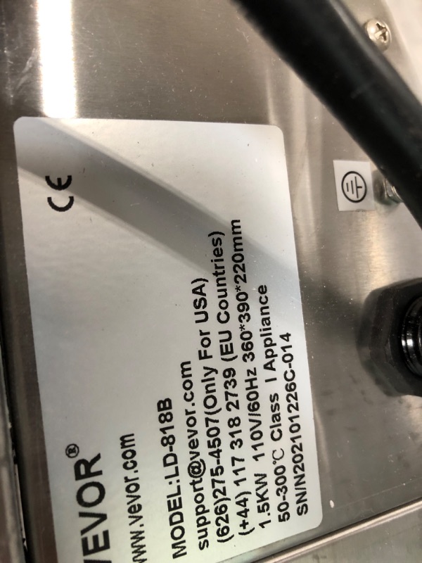 Photo 3 of ***tested****
VEVOR 14" Electric Countertop Flat Top Griddle 110V 1500W Non-Stick Commercial Electric Griddles Restaurant Teppanyaki Grill Stainless Steel Adjustable Temperature Control 122°F-572°F, Sliver 14inch