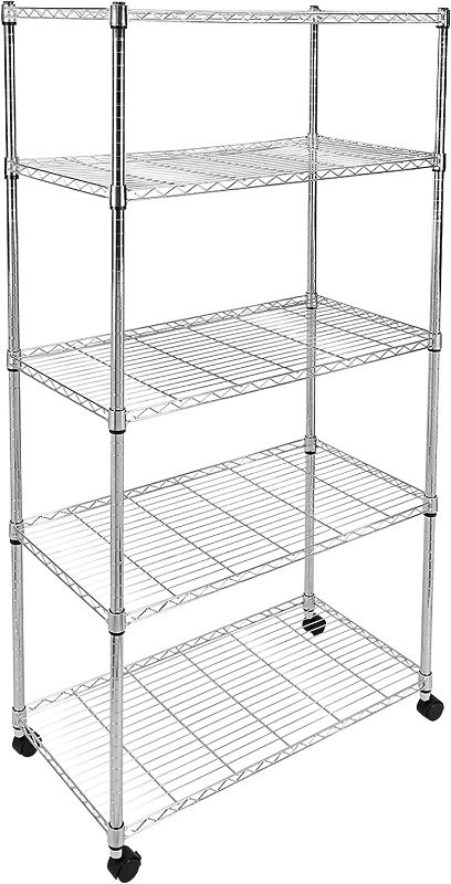 Photo 1 of *** USED/ OPEN HARDWARE, MAY BE MISSING PARTS*** YSSOA 5-Tier Heavy Duty Storage Shelving Unit ,Chrome,35.43Lx17.72Wx70.87H inch, 1 Pack 5 Tier