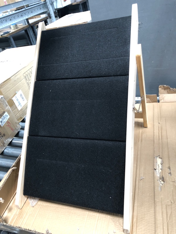 Photo 3 of ***Missing bottom step bar*** 
LHUKSGF Wood Pet Stairs/Pet Steps, 2-in-1 Foldable 3 Tiers Dog Stairs & Ramp, Portable Dog/Cat Ladder for Sofa, Beds and Cars Up to 150 Pounds