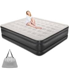 Photo 1 of 18 inch King Size Air Mattress with Built-in-Pump, Black
