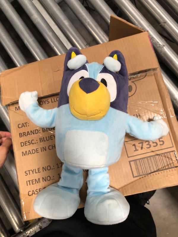 Photo 2 of Bluey 18" Stuffed Animal - Playtime & Naptime Companion, Jumbo Size, Soft Deluxe Materials - Huggable Cuddles Best Friend (13010) Bluey Jumbo Plush Plush