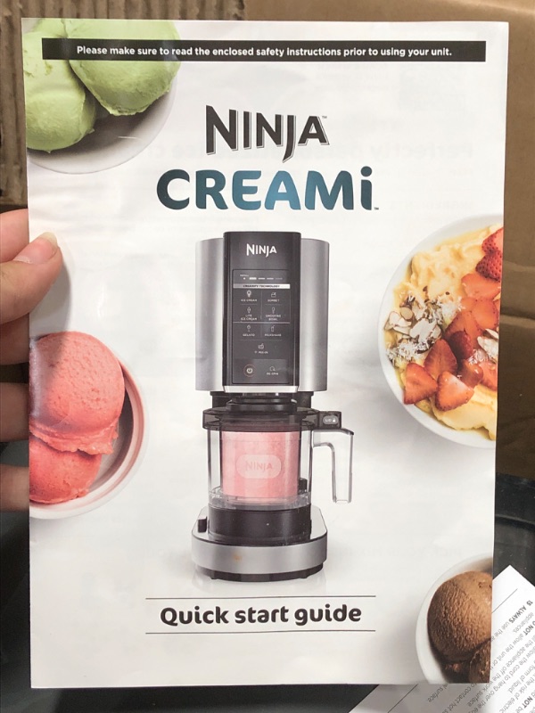 Photo 1 of Ninja NC301 CREAMi, Ice Cream, Gelato, Milkshake, Sorbet, and Smoothie Bowl Maker, 7 One-Touch Programs, Silver (Renewed)
