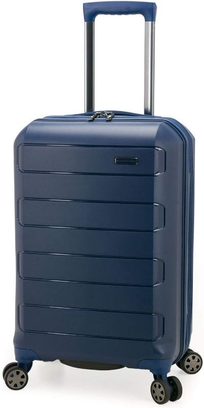 Photo 1 of Traveler's Choice Pagosa Indestructible Hardshell Expandable Spinner Luggage, Navy, Carry-on 22-Inch
