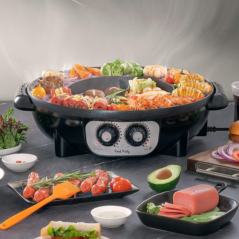 Photo 1 of ***TESTED/ POWERS ON***Food Party 2 in 1 Electric Smokeless Grill and Hot Pot
