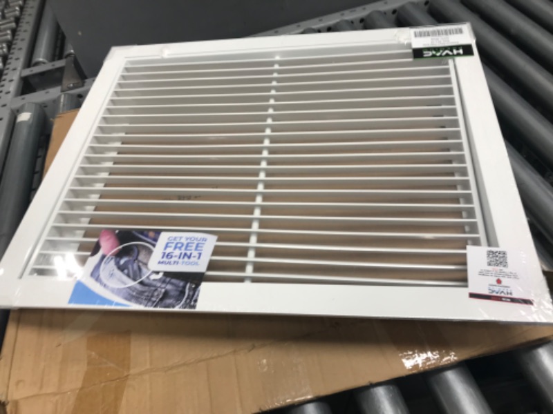 Photo 2 of 20" X 16" Aluminum Return Filter Grille - Easy Airflow - Linear Bar Grilles [Outer Dimensions: 21.75w X 17.75h] 20 X 16