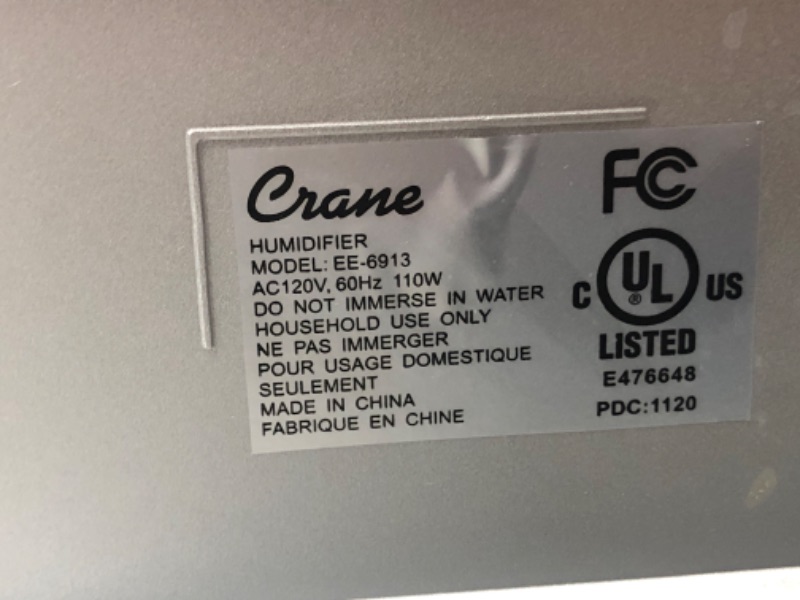 Photo 4 of Crane Warm & Cool Mist Top Fill Humidifier with Remote, 1.2 Gallon, 500 Sq. Ft Coverage, UV Ionizing Light, Metallic1016397814
