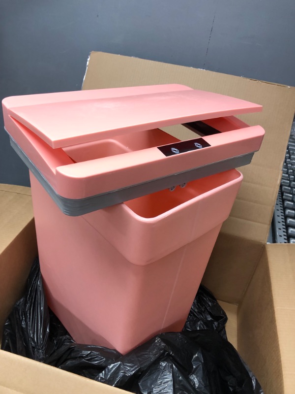 Photo 2 of 13 Gallon Trash Can Plastic Kitchen Trash Can Automatic Touch Free High-Capacity Garbage Can with Lid for Bedroom Bathroom Home Office 50 Liter Pink 1