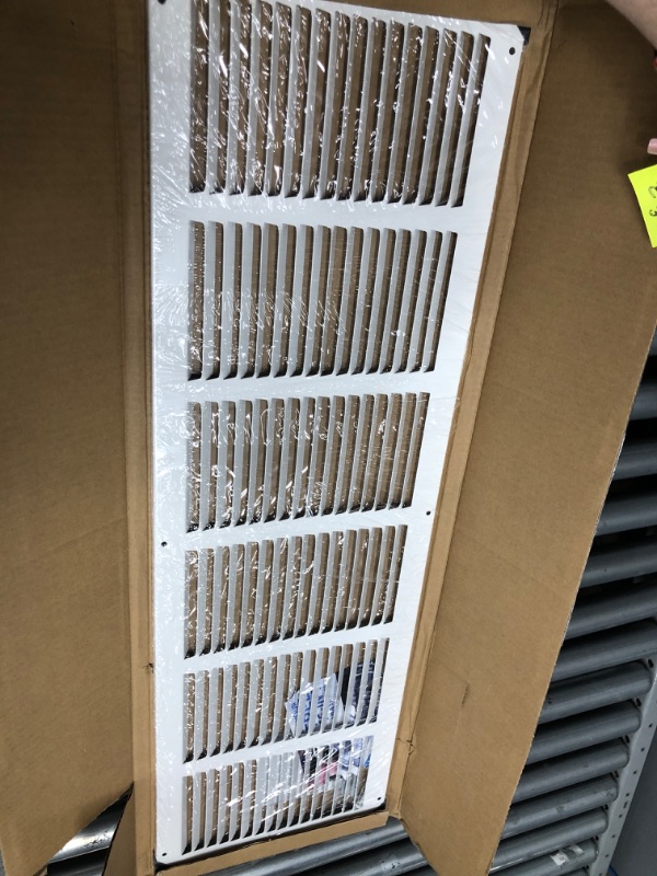 Photo 1 of 30"w X 8"h Steel Return Air Grilles - Sidewall and Ceiling - HVAC Duct Cover - White [Outer Dimensions: 31.75"w X 9.75"h] 30 X 8 White