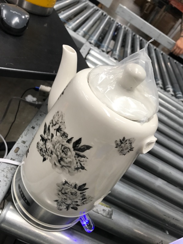 Photo 2 of **broken handle**
BELLA 1.5L Electric Ceramic Kettle, Black Floral 1.5L Black Floral