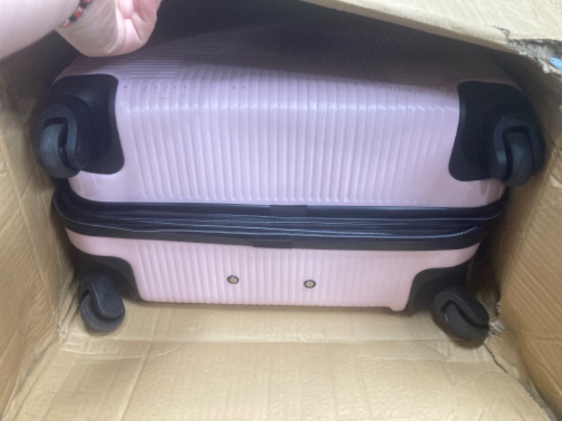 Photo 2 of American Tourister Stratum XLT Expandable Hardside Luggage with Spinner Wheels, Pink Blush, Checked-Large 28-Inch Checked-Large 28-Inch Pink Blush