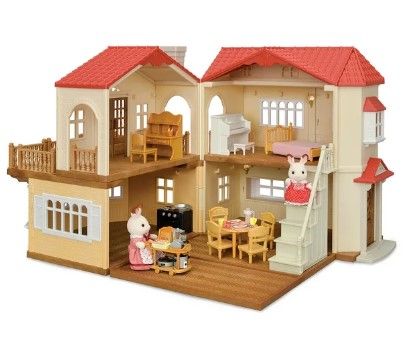 Photo 1 of Calico Critters Red Roof Country Home, Dollhouse Playset with Figures, Furniture and Accessories
