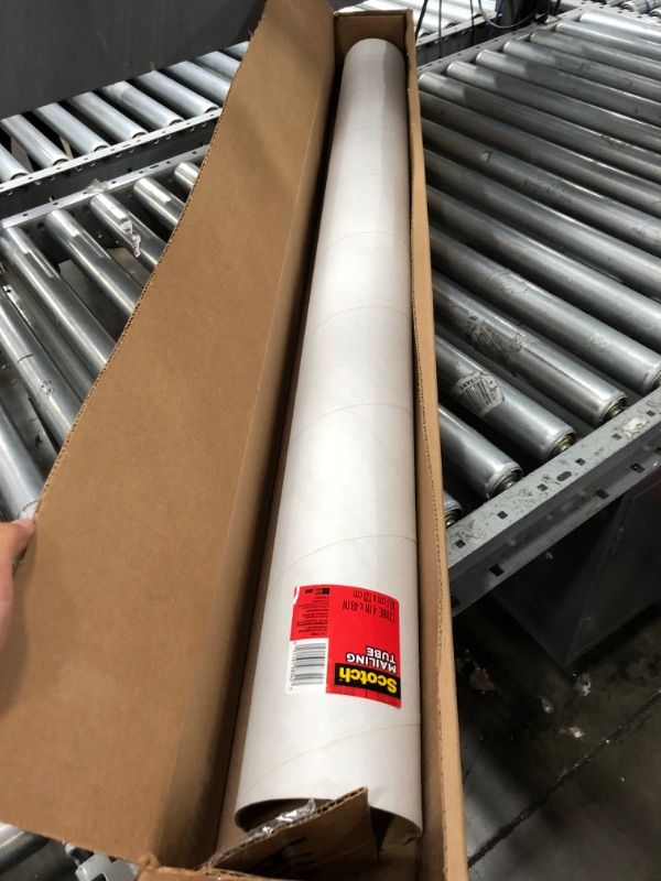 Photo 2 of Scotch Mailing Tube, 1 Tube, 4 in x 48 in, Perfect Protection for Mailing and Storing Rolled Items, White (7982) 4 x 48 Inches