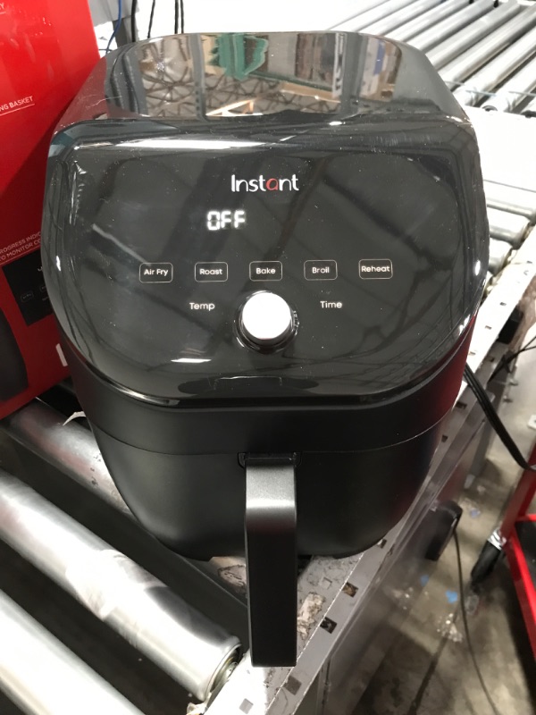 Photo 1 of Instant Vortex Slim 6QT Air Fryer Oven, From the Makers of Instant Pot, EvenCrisp Technology, Space Saving, Nonstick and Dishwasher-Safe Basket, Quiet Operation, Includes App with over 100 Recipes 6QT Slim