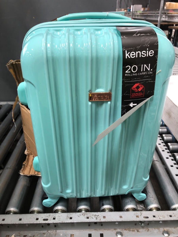 Photo 2 of **HANDLE DOES NOT EXTEND** kensie Women's Alma Hardside Spinner Luggage, Opal, Carry-On 20-Inch Carry-On 20-Inch Opal