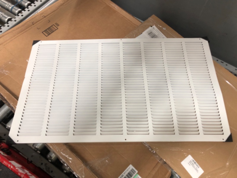 Photo 2 of 32" x 18" Return Air Grille - Sidewall and Ceiling - HVAC Vent Duct Cover Diffuser - [White] [Outer Dimensions: 33.75w X 19.75"h]