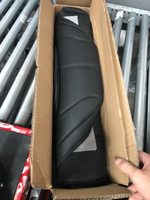 Photo 2 of BASENOR Tesla Model 3 Model Y Model S Model X Leather Seat Back Kick Protectors Kick Mats Black Set of 2