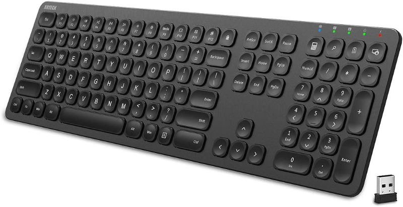 Photo 1 of **MISSING PARTS**
Arteck 2.4G Wireless Keyboard Stainless Steel Ultra Slim Full Size Keyboard with Numeric Keypad for Computer/Desktop/PC/Laptop/Surface/Smart TV and Windows 10/8/ 7 Built in Rechargeable Battery