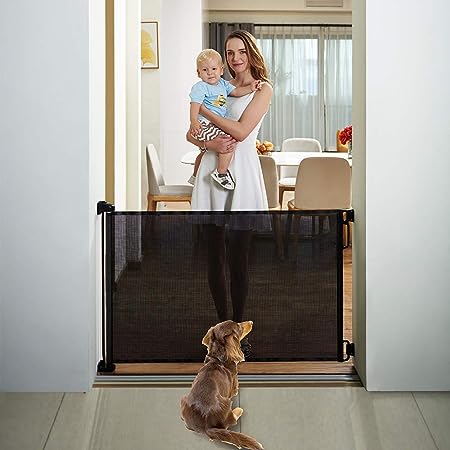 Photo 1 of **BRAND NEW**
100 Inch Extra Wide Baby Gate for Large Opening Retractable Baby Gates for Dogs Indoor Safety Gate Dog Gates for The House Extra Long Baby Gate for Stairs Outdoor Mesh Large Pet Gate (Black)