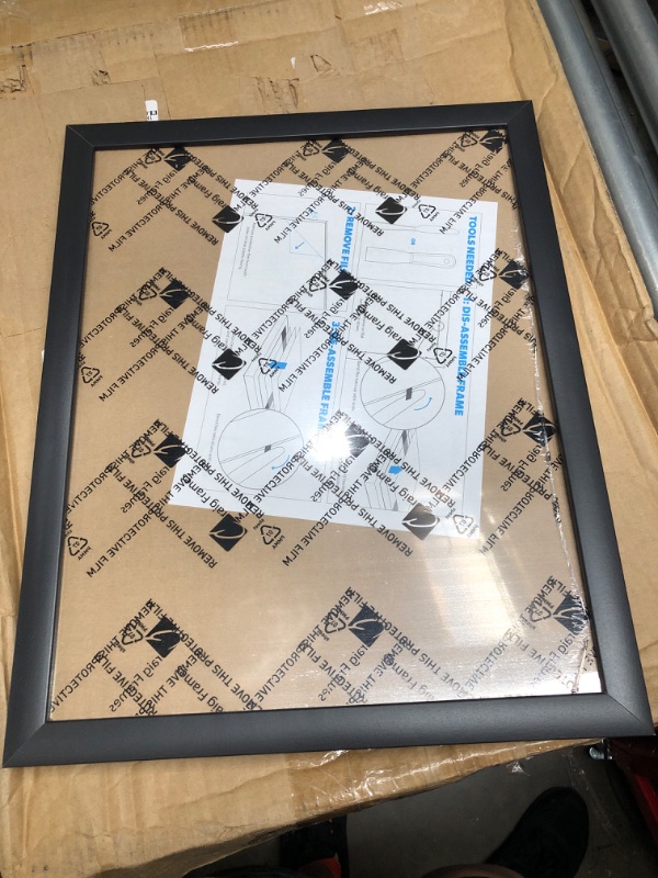 Photo 1 of 14x18 Picture Frame in Black - Engineered Wood with Polished Plexiglass - Horizontal and Vertical Formats for Wall