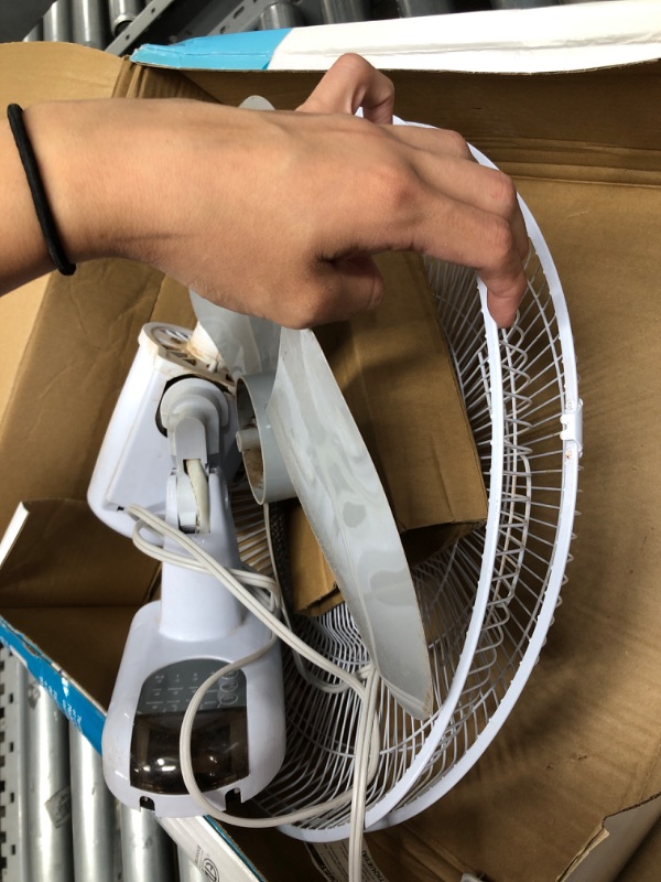 Photo 5 of **USED PARTS ONLY**
Comfort Zone CZ16WR 16" Quiet 3-Speed Wall Mount Fan with Remote Control, Timer and Adjustable Tilt, White 16" Wall Fan 