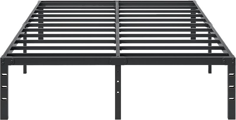 Photo 1 of  Metal Bed Platform No Box Spring Needed Easy to Assemble Non-Slip Noise Free-Black-King Size