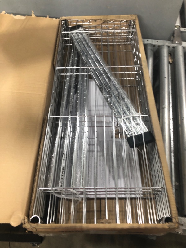 Photo 1 of 14" D×36" W×54" H Commercial Wire Shelving Unit Metal Shelf with 4 Tier Adjustable Layer Rack Strong Steel for Restaurant Garage Pantry Kitchen Garage?Chrome 36×14×54 Chrome