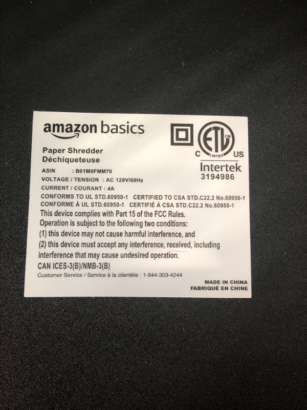 Photo 2 of Amazon Basics 15-Sheet Cross-Cut Paper, CD Credit Card Office Shredder 15 Sheet - original model Shredder