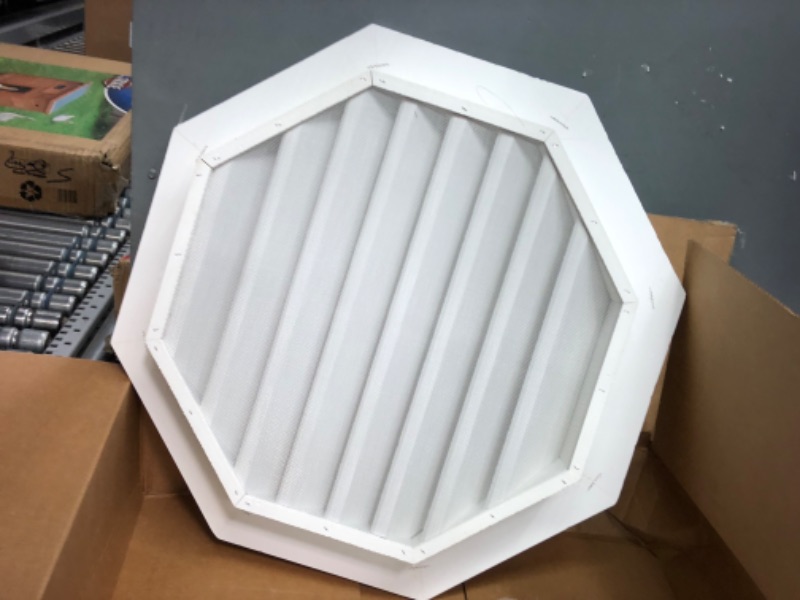 Photo 3 of *apprx. 3 1/2" fracture in wood** see photo**
Ekena Millwork GVPOC20X2001FUN Octagonal Gable Vent (25"W x 25"H Frame Size): Functional, PVC Gable Vent w/ 1" x 4" Flat Trim Frame, 20"W x 20"H 25"W x 25"H (Rough Opening: 20"W x 20"H) Functional