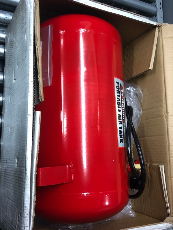 Photo 1 of BIG RED T88011 Torin Portable Horizontal Air Tank with 50" Hose, 11 Gallon Capacity, Red