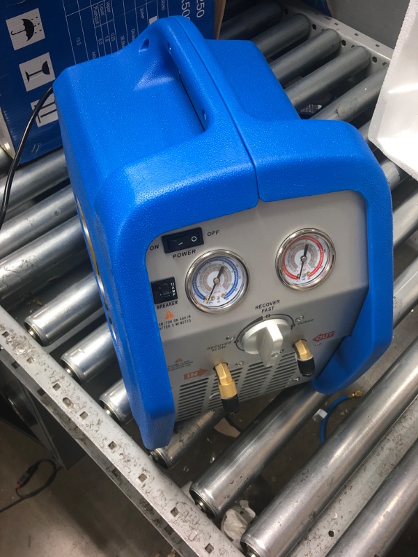 Photo 2 of 1HP Dual Cylinder Refrigerant Recovery Machine, 110V-120V 60Hz Portable Oil-less Freon Recycling Unit for Both Liquid and Vapor Refrigerant, for Automotive A/C System, Household HVAC System RR500