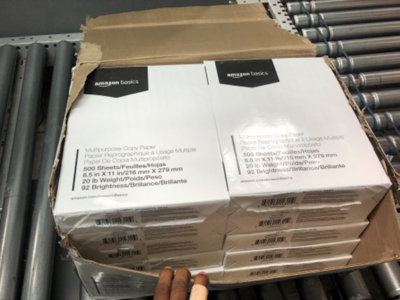 Photo 1 of Amazon Basics Multipurpose Copy Printer Paper, 8.5 x 11 Inch 20Lb Paper - 10 Ream Case (5,000 Sheets), 92 GE Bright White 10 Reams | 5000 Sheets Multipurpose (8.5x11) Paper