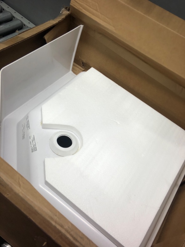 Photo 2 of Lippert Replacement Corner Shower Pan with Center Drain for RVs, Travel Trailers, 5th Wheels and Motorhomes White