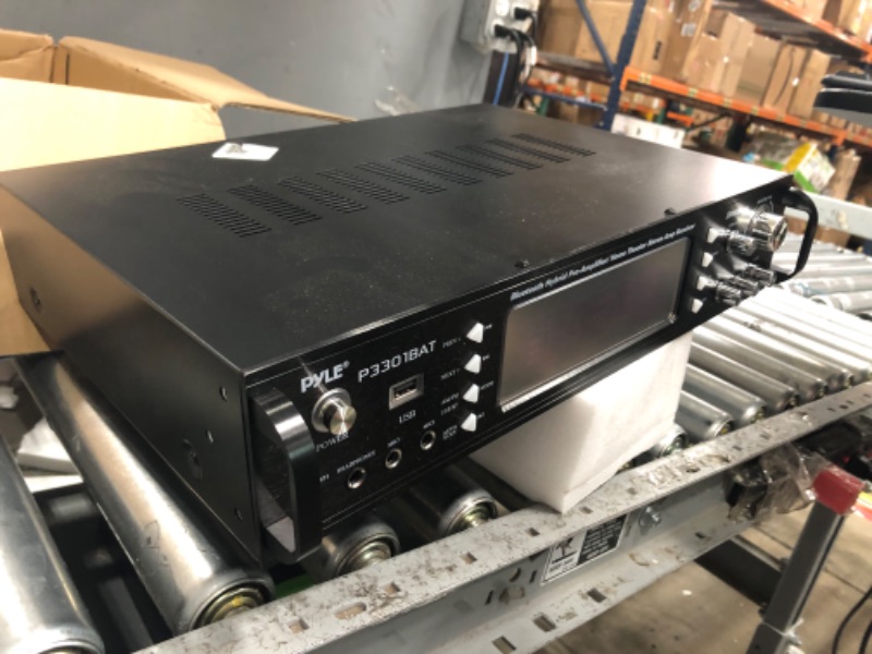 Photo 2 of **MINOR SHIPPING SCUFFS**Wireless Bluetooth Home Stereo Amplifier - Hybrid Multi-Channel 3000 Watt Power Amplifier Home Audio Receiver System w/ AM/FM Radio, MP3/USB,AUX,RCA Karaoke Mic in - Rack Mount, Remote - P3301BAT