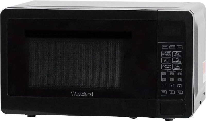 Photo 1 of West Bend WBMW71B Microwave Oven 700-Watts Compact with 6 Pre Cooking Settings, Speed Defrost, Electronic Control Panel and Glass Turntable, Black
