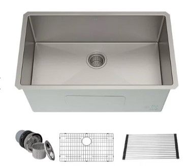 Photo 1 of 30 Inch Single Bowl Undermount Stainless Steel Kitchen Sink
