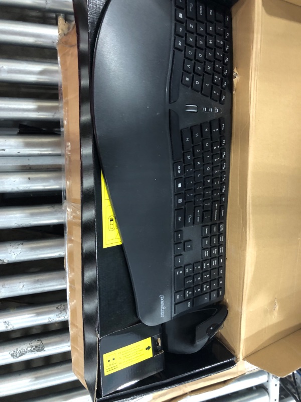 Photo 2 of Perixx Periduo-605, Wireless Ergonomic Split Keyboard and Vertical Mouse Combo, Adjustable Palm Rest and Membrane Low Profile Keys, Black, US English Layout (11633)