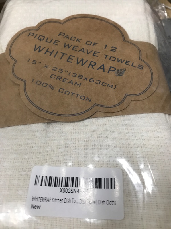 Photo 1 of 12 pique weave towels  cream