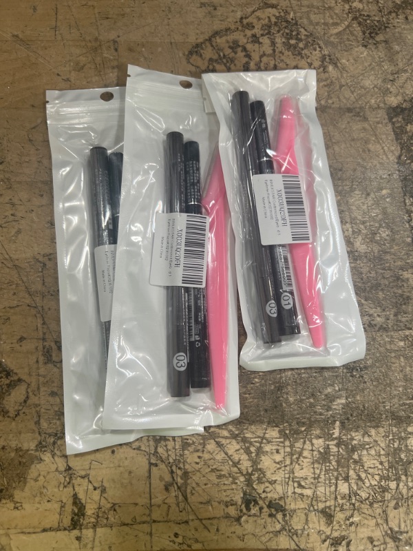 Photo 2 of ]3 pack - INVILKSTAR Customized Eyebrow Enhancer Kit,Including 1 Black Eyeliner,1 Dark Brown Eyebrow pencil and 1 Eyebrow Razor#202361002