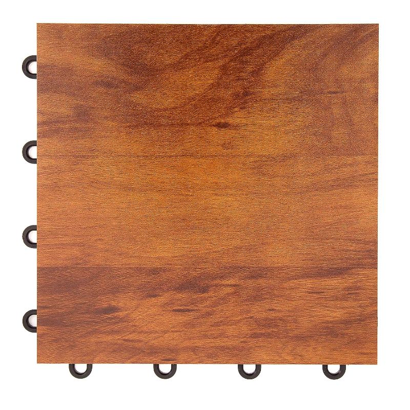 Photo 1 of 3/8 Inch Thick Practice Dance Floor Tiles | Printed Plastic Dance Flooring for Practice and Performance of Countless Dance Styles (Dark Maple, 28-12" x 12" Tiles)