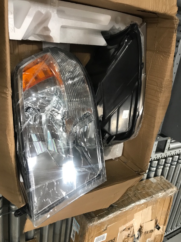 Photo 2 of DWVO Headlight Assembly Compatible with 2009-2018 Dodge Ram 1500 / 10-18 2500 3500 Dodge Ram / 19-22 Ram 1500 Classic Pickup Headlamp Replacement Chrome Housing Amber Reflector (Quad Models Only)