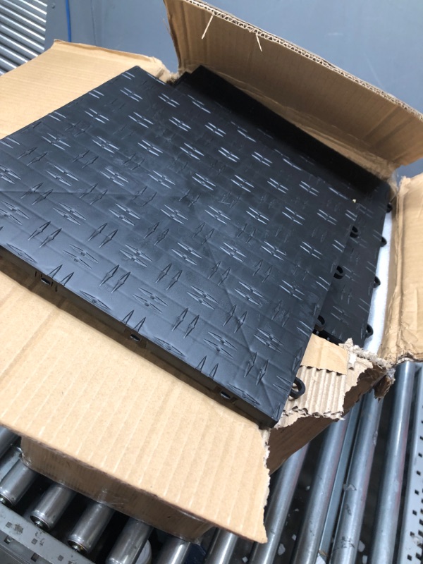 Photo 2 of 
VEVOR Garage Tiles Interlocking, 12'' x 12'', 50 Pack, Black Garage Floor Covering Tiles,Non-Slip Diamond Plate Garage Flooring Tiles
Size:50 Pack
Color:Black