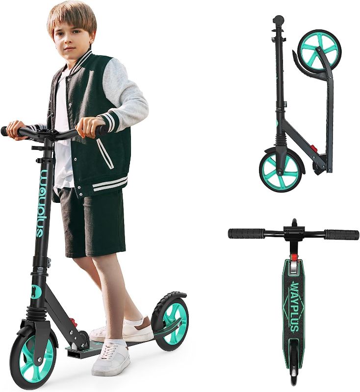 Photo 1 of ..WAYPLUS Kick Scooter for Ages 6+,Kid, Teens & Adults. Max Load 240 LBS. Foldable, Lightweight, 8IN Big Wheels for Kids, Teen and Adults, 4 Adjustable Levels. Bearing ABEC9
